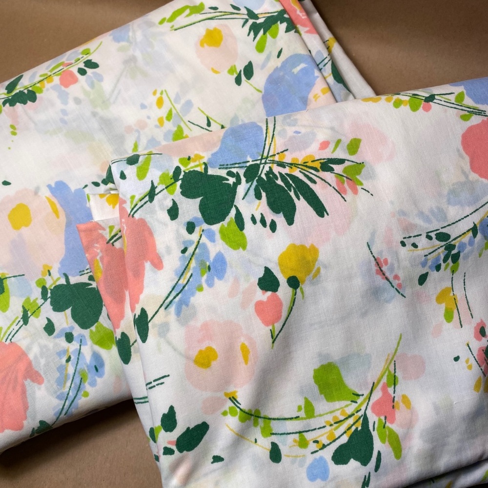 Vintage Multi Colored Floral Sheets